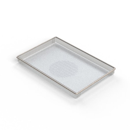 Anysizebasket Light Duty Basket: 12Lx8Wx1H, 304 SS, No Handles, Mesh: 4 x .032 FLB-120080010-N04S